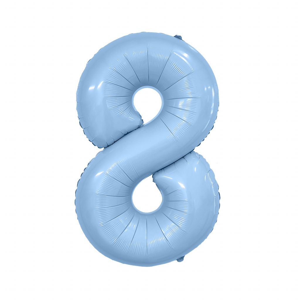 Шар надувной Цифра 8 Slim Небесный