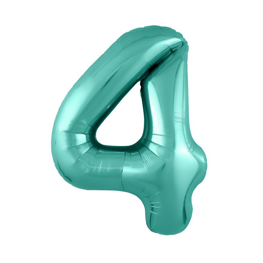 шар надувной Цифра 4 Slim Бискайский зеленый