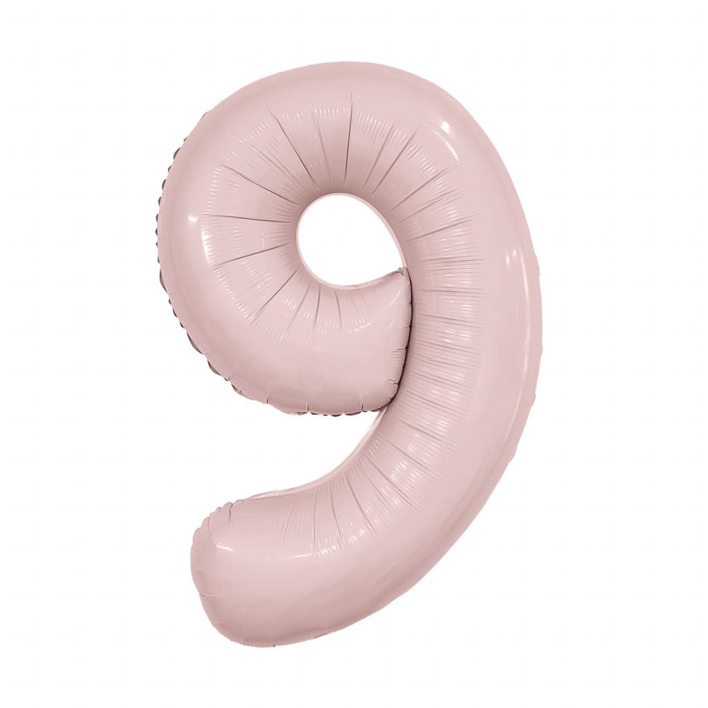 шар надувной Цифра 9 Slim Пыльная роза