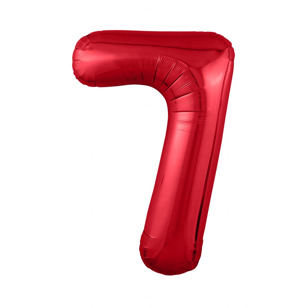 шар надувной Красный цифра 7 Slim /40′-102см