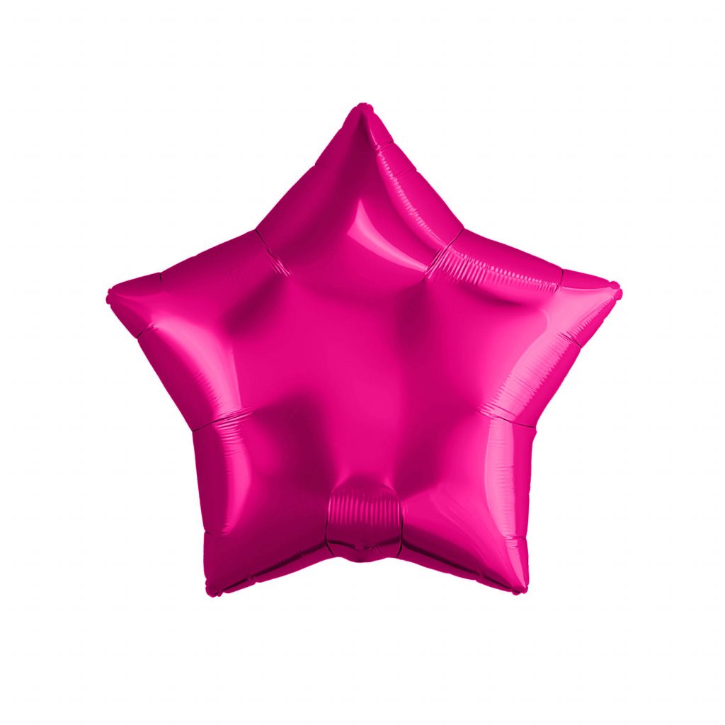 Шар надувной Мини звезда 5″ / 13 см, Фуксия без клапана