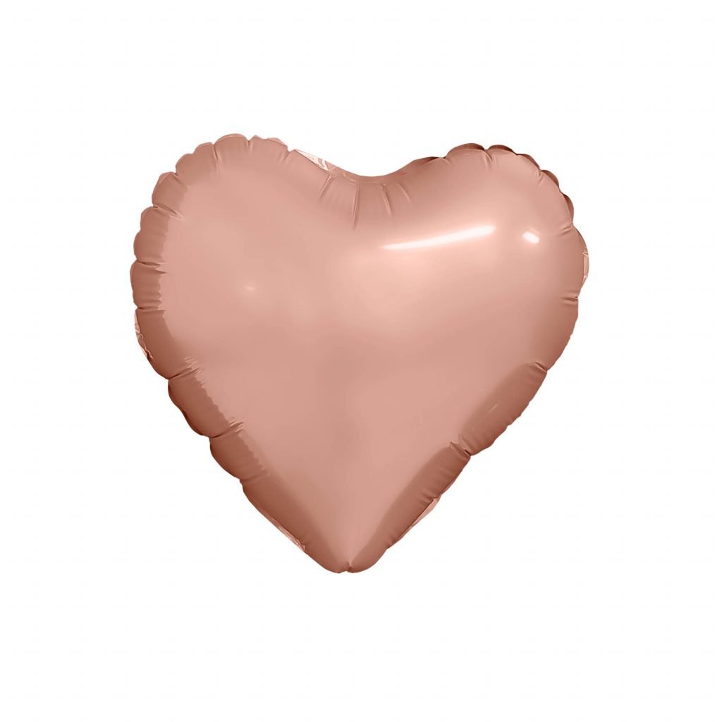 шар надувной Мини сердце 9/23 см., розовое золото б/кл 5 шт.