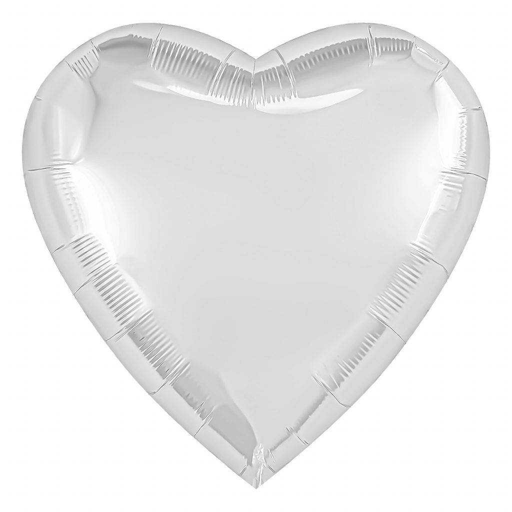 Шар Сердце 36» / Белый блеск / инд.упаковка