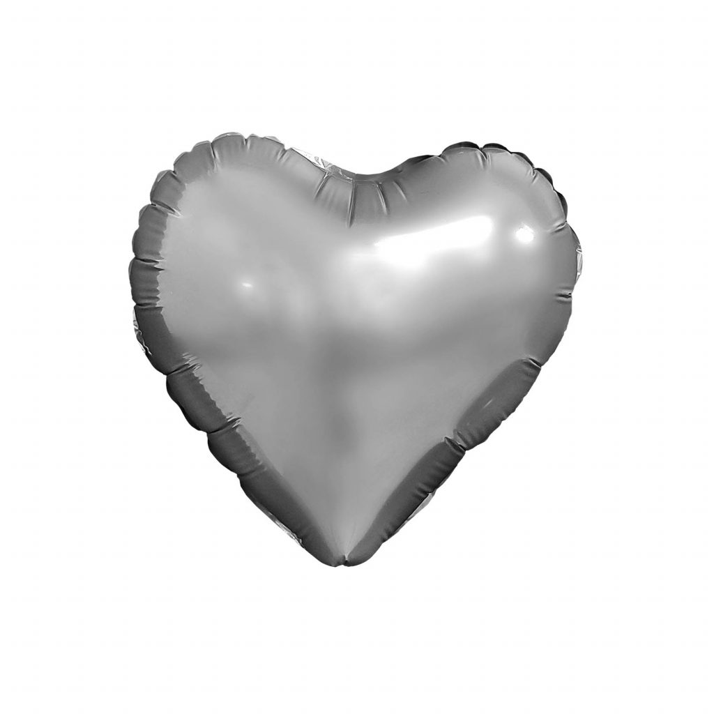 шар надувной Мини сердце серебро