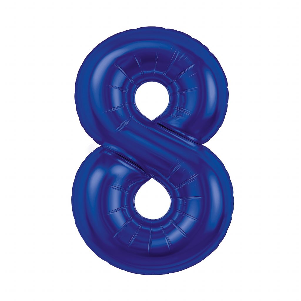 Шар надувной Цифра 8 Slim Полуночно-синий