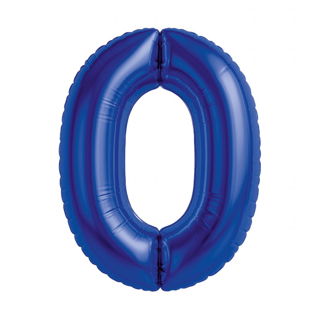 Шар надувной Цифра 0 Slim Полуночно-синий