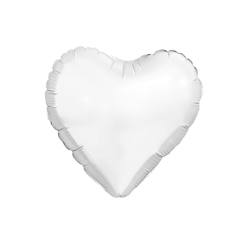 Шар надувной Мини сердце 5″ / 13 см, Белый блеск без клапана
