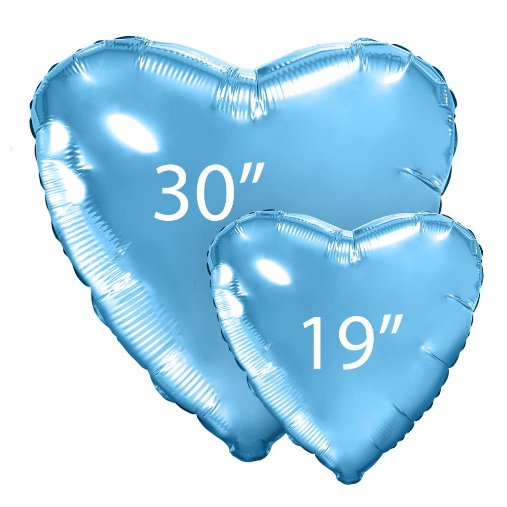шар надувной сердце 30″/76,5 см / холодный голубой