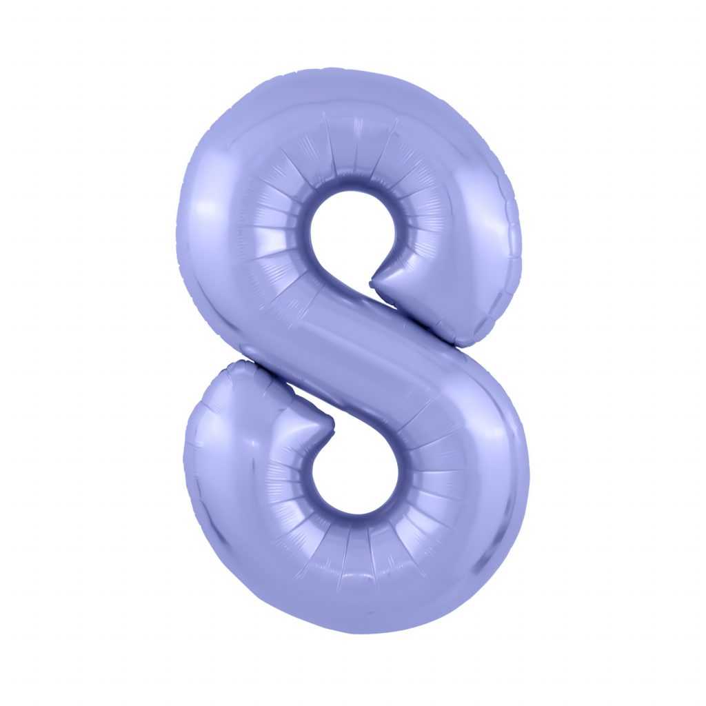 шар надувной Цифра 8 Slim Пастельный фиолетовый