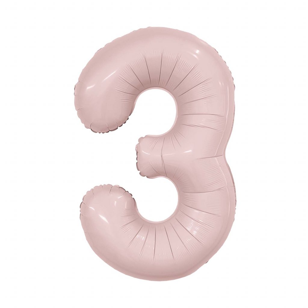 шар надувной Цифра 3 Slim Пыльная роза