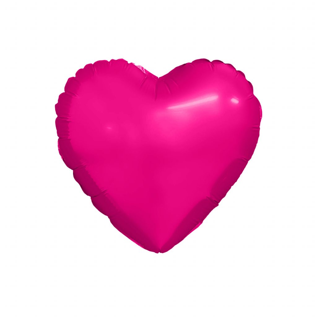 Шар надувной Мини сердце 5″ / 13 см, Фуксия без клапана