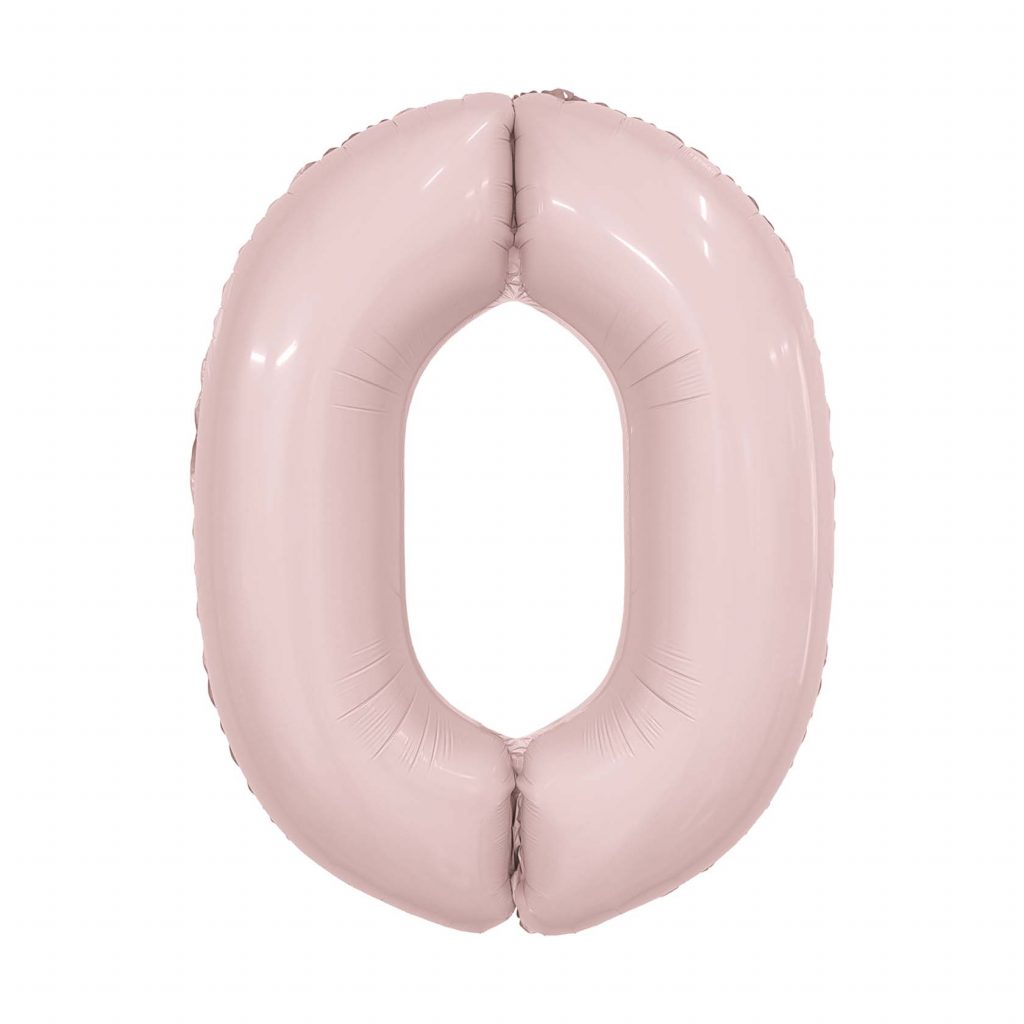 шар надувной Цифра 0 Slim Пыльная роза