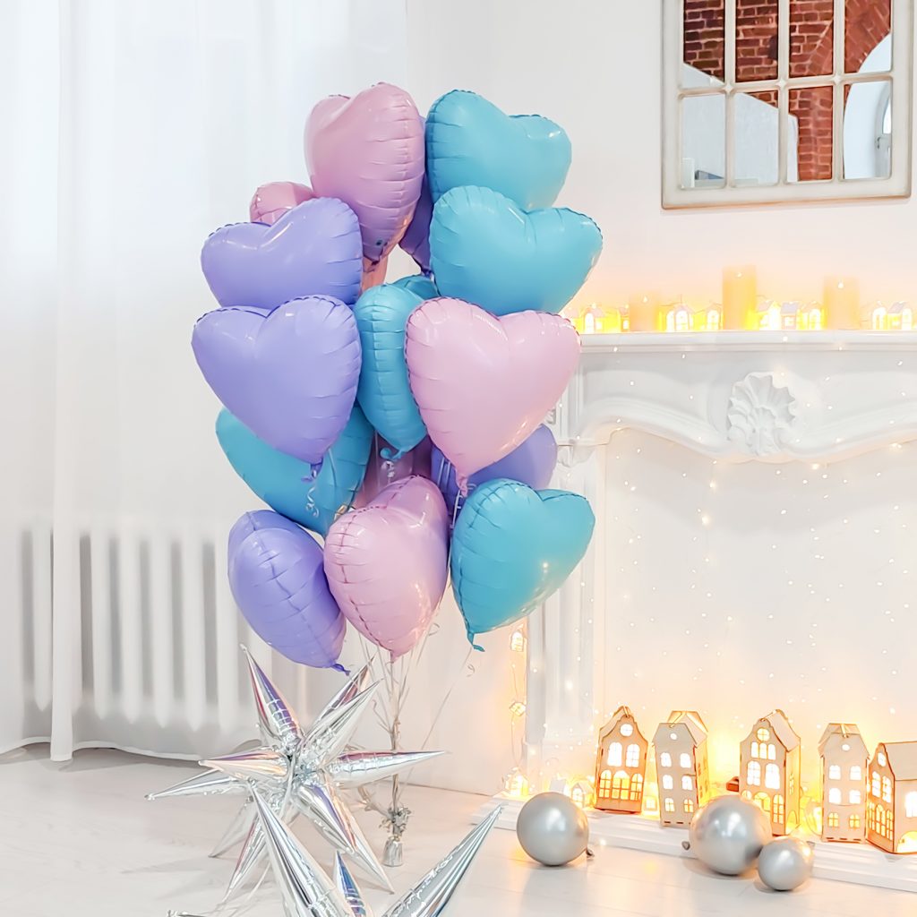 Шар Сердце 19′ / Мистик аквамарин