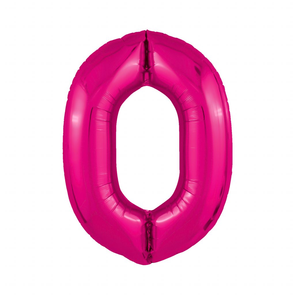 шар надувной Цифра 0 Slim Фуксия