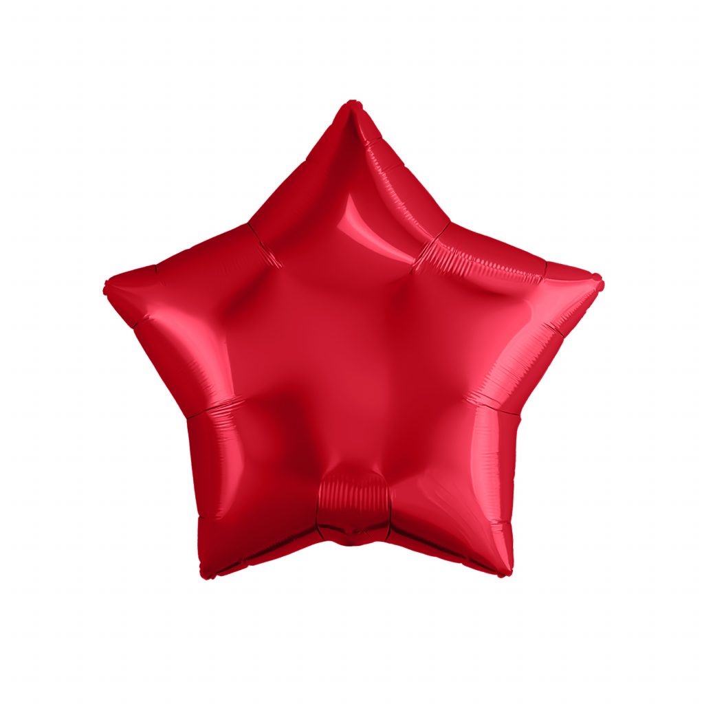 Шар надувной б / кл звезда 9″ / 23 см, Красный