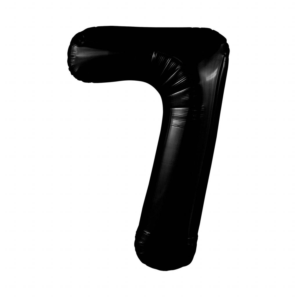 шар надувной Цифра 7 Slim Черный блеск