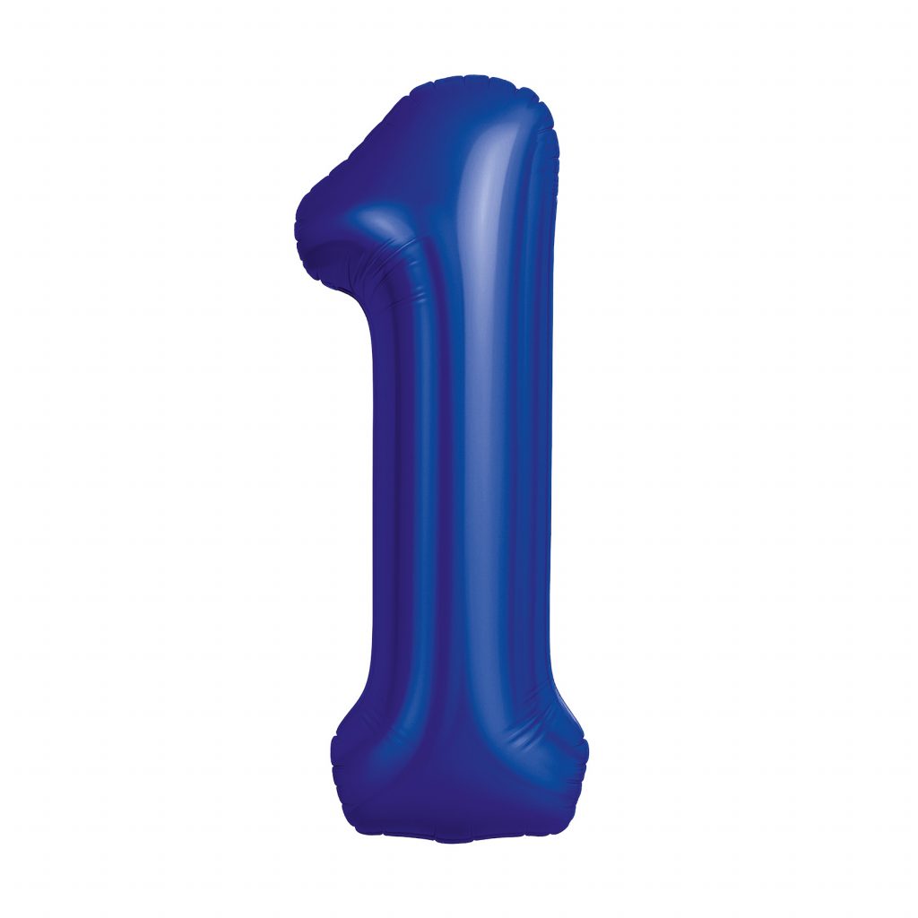 Шар надувной Цифра 1 Slim Полуночно-синий