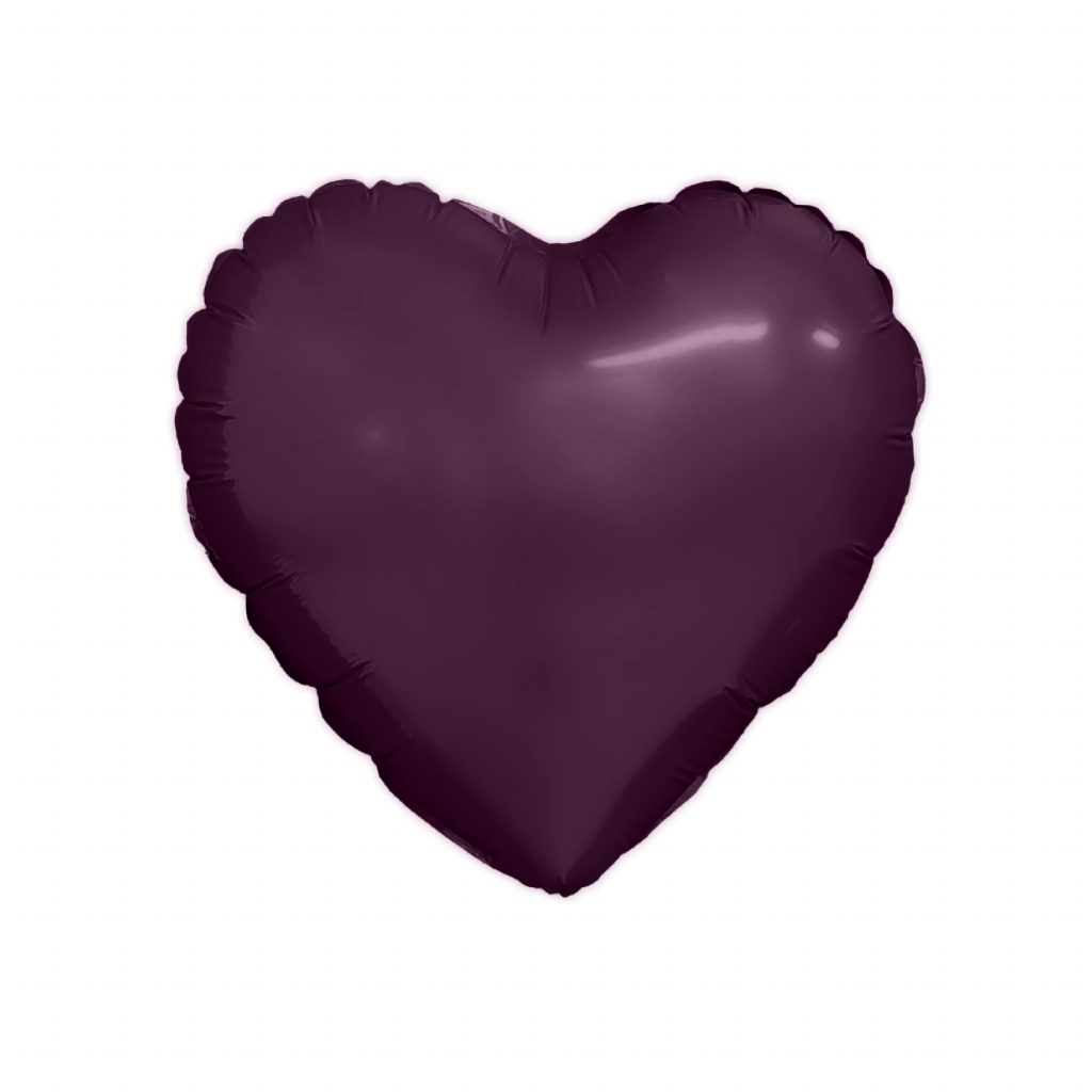 Шар надувной Мини сердце 9″ / 23 см, Темная вишня с клапаном