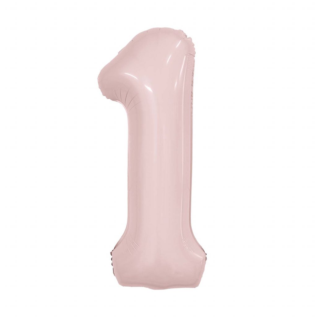 шар надувной Цифра 1 Slim Пыльная роза