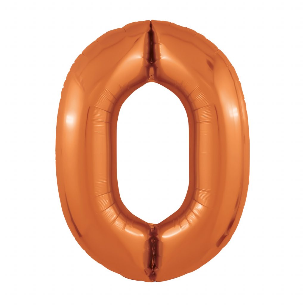 Шар надувной Цифра 0 Slim Папайя