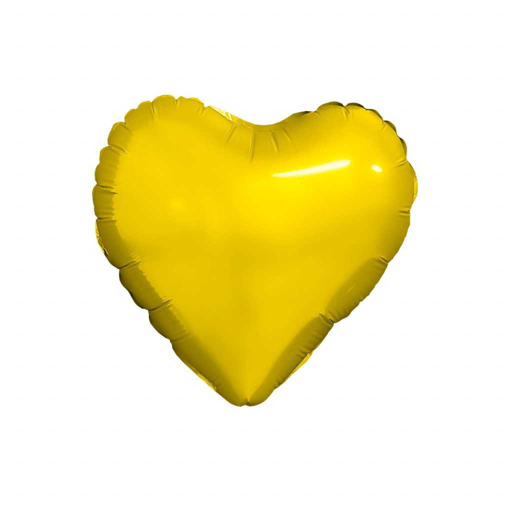 шар надувной Мини сердце 9/23 см., золото с клапаном