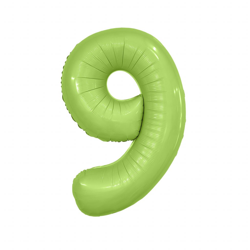 шар надувной Цифра 9 Slim Мистик фисташка