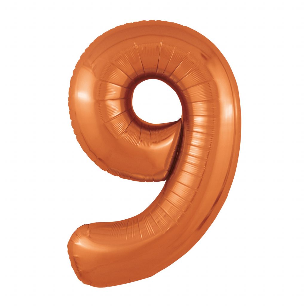 Шар надувной Цифра 9 Slim Папайя