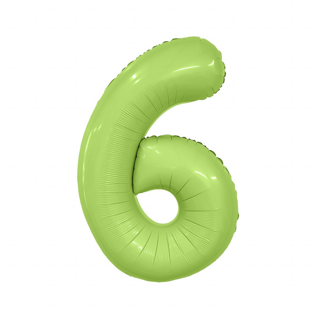 шар надувной Цифра 6 Slim Мистик фисташка