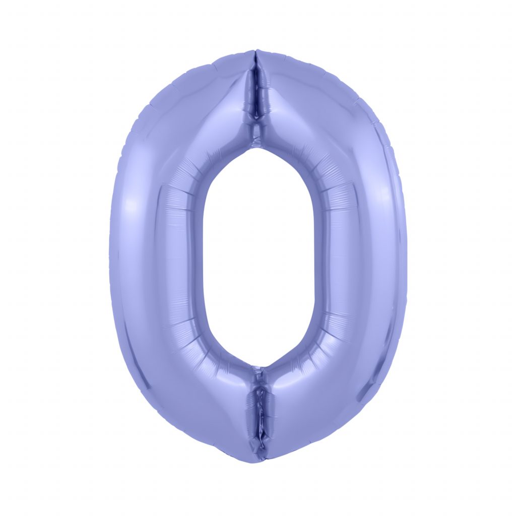 шар надувной Цифра 0 Slim Пастельный фиолетовый