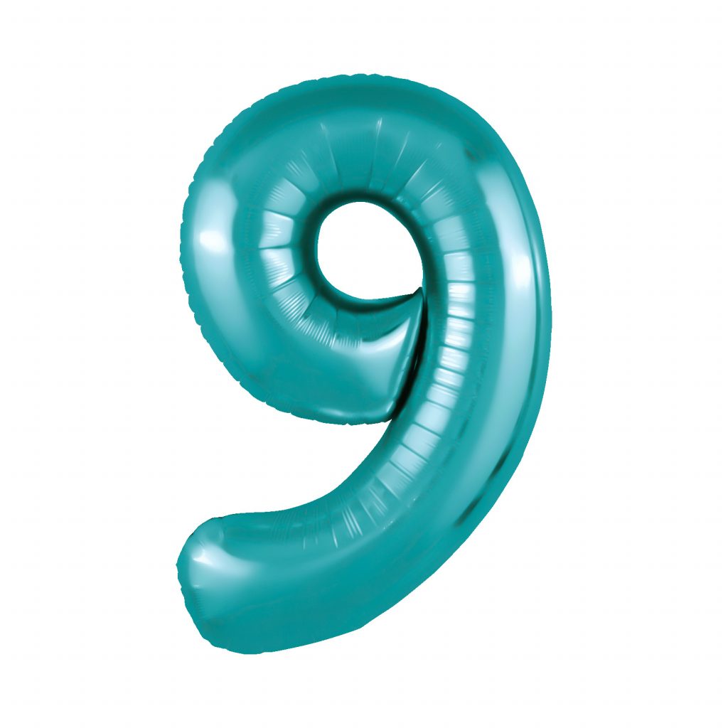 шар надувной Цифра 9 Slim Океан