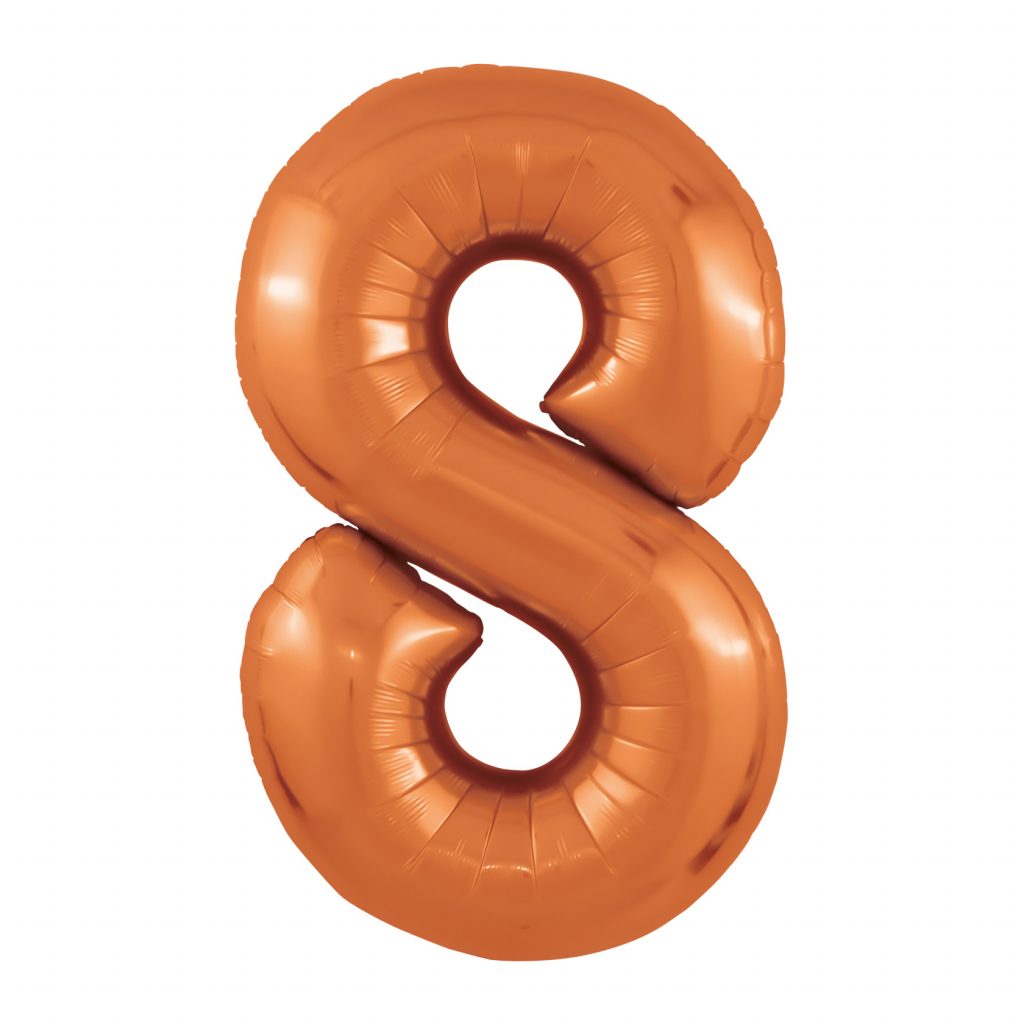 Шар надувной Цифра 8 Slim Папайя