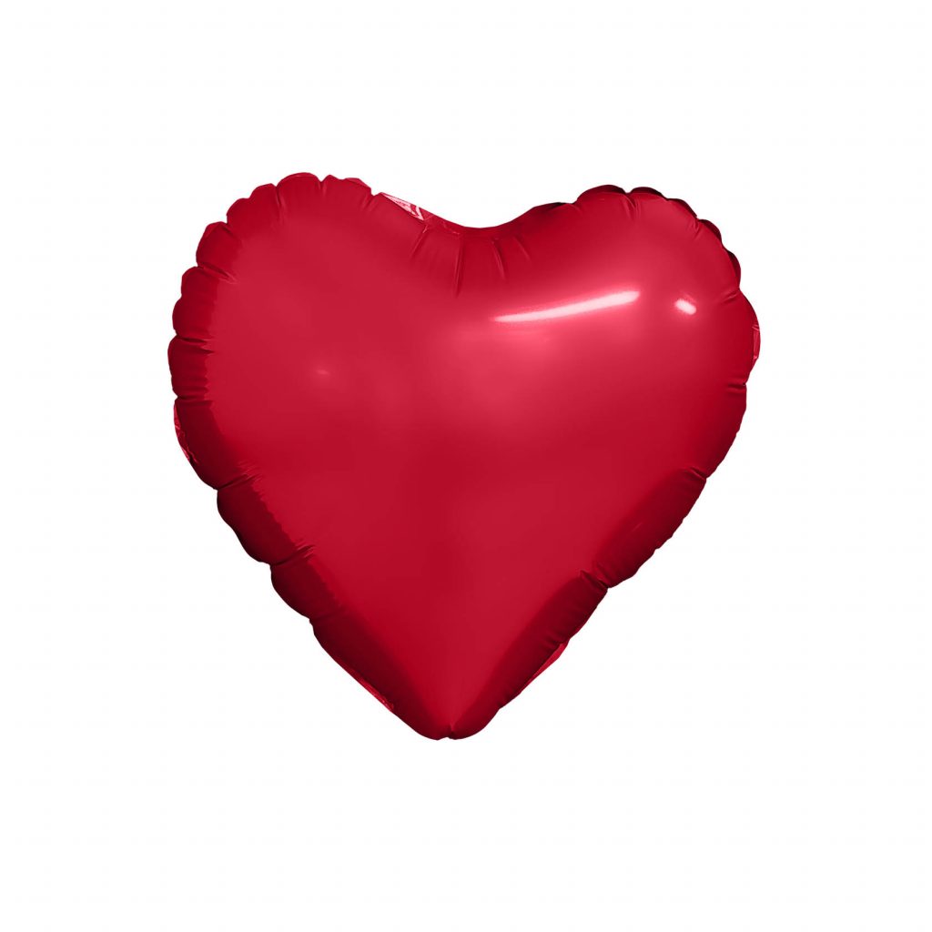 шар надувной Мини сердце 9/23 см., красный с клапаном, 5 шт