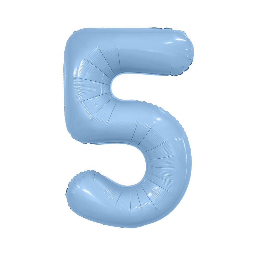 Шар надувной Цифра 5 Slim Небесный