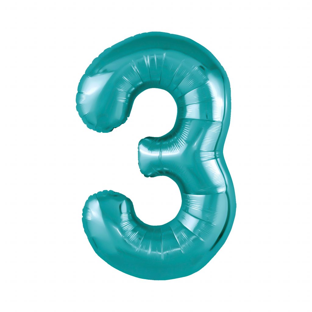 шар надувной Цифра 3 Slim Океан