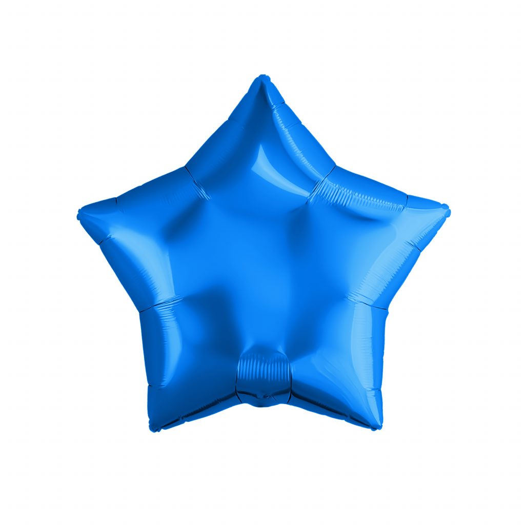 Шар надувной б / кл звезда 9″ / 23 см, Синий