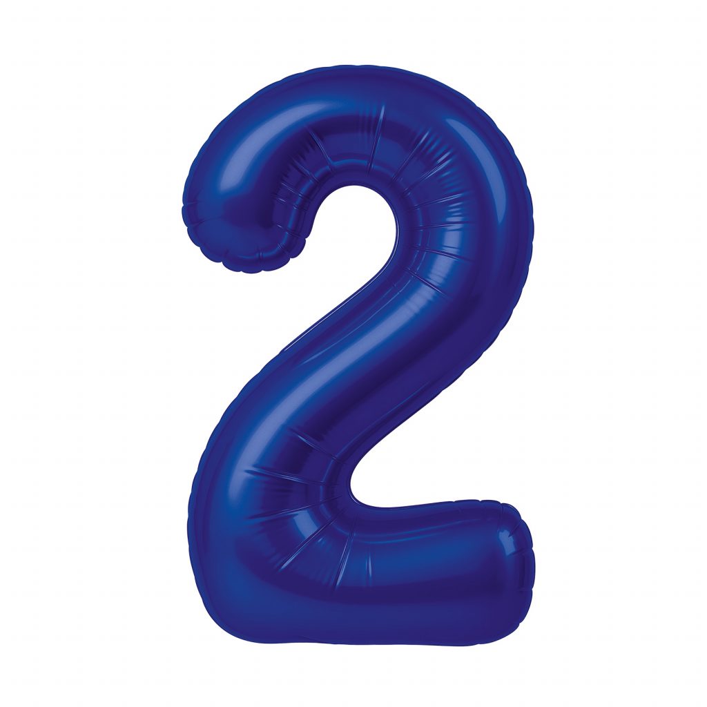 Шар надувной Цифра 2 Slim Полуночно-синий