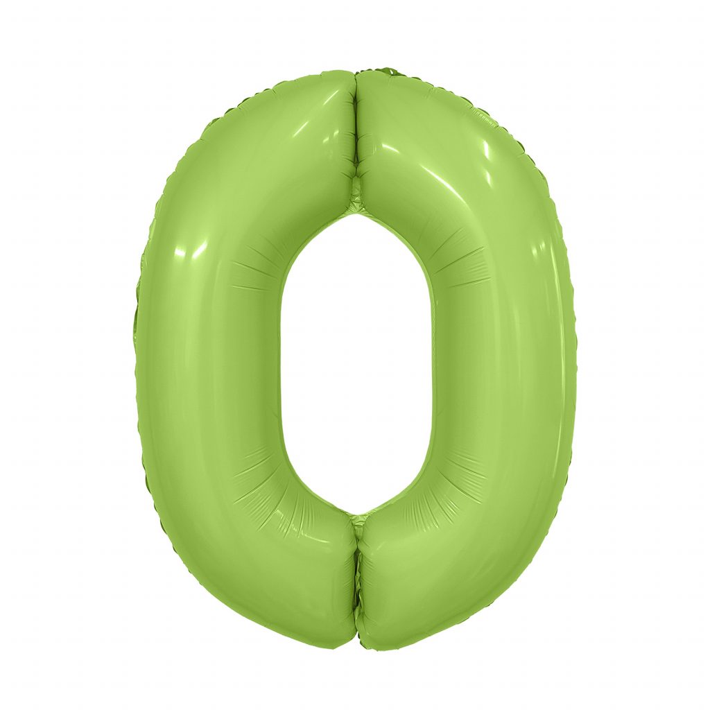 шар надувной Цифра 0 Slim Мистик фисташка