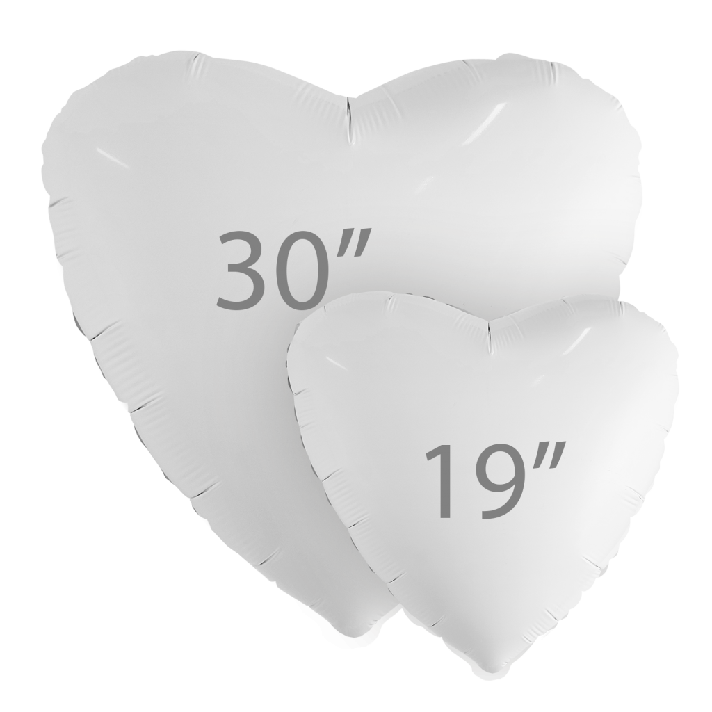 шар надувной сердце 30″/76,5 см / белый