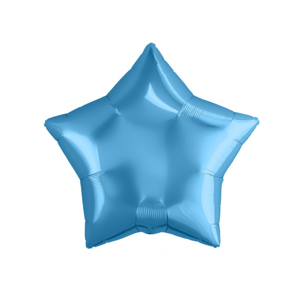 Шар надувной Мини звезда 5″ / 13 см, Холодный голубой без клапана