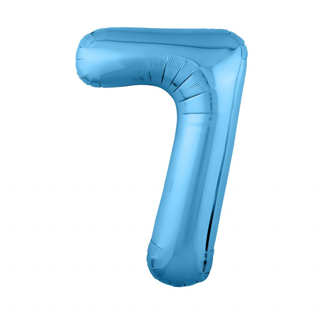 шар надувной Цифра 7 Slim Холодный голубой