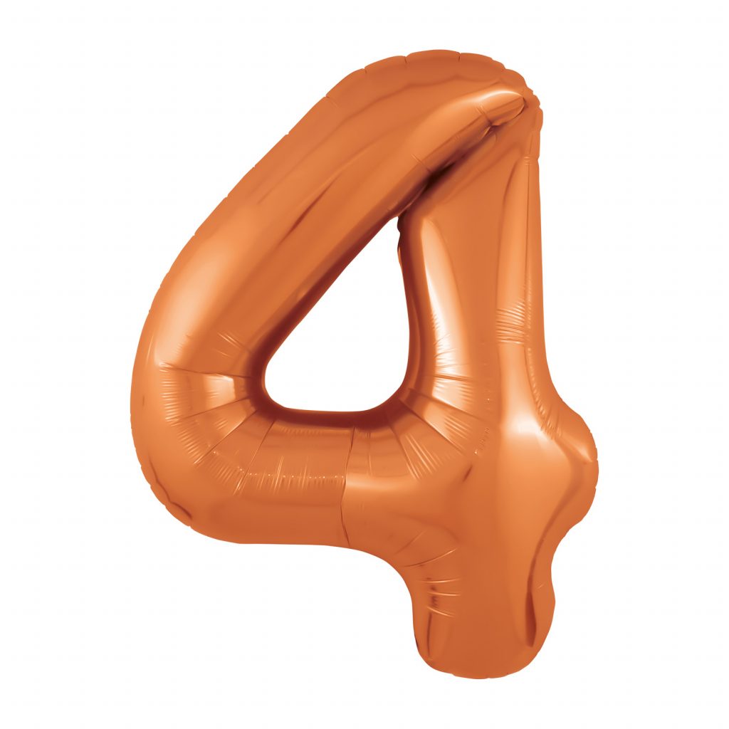 Шар надувной Цифра 4 Slim Папайя