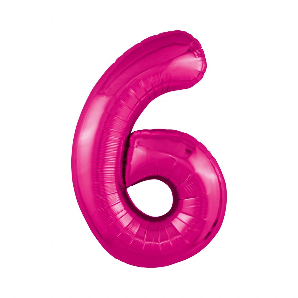 шар надувной Цифра 6 Slim Фуксия
