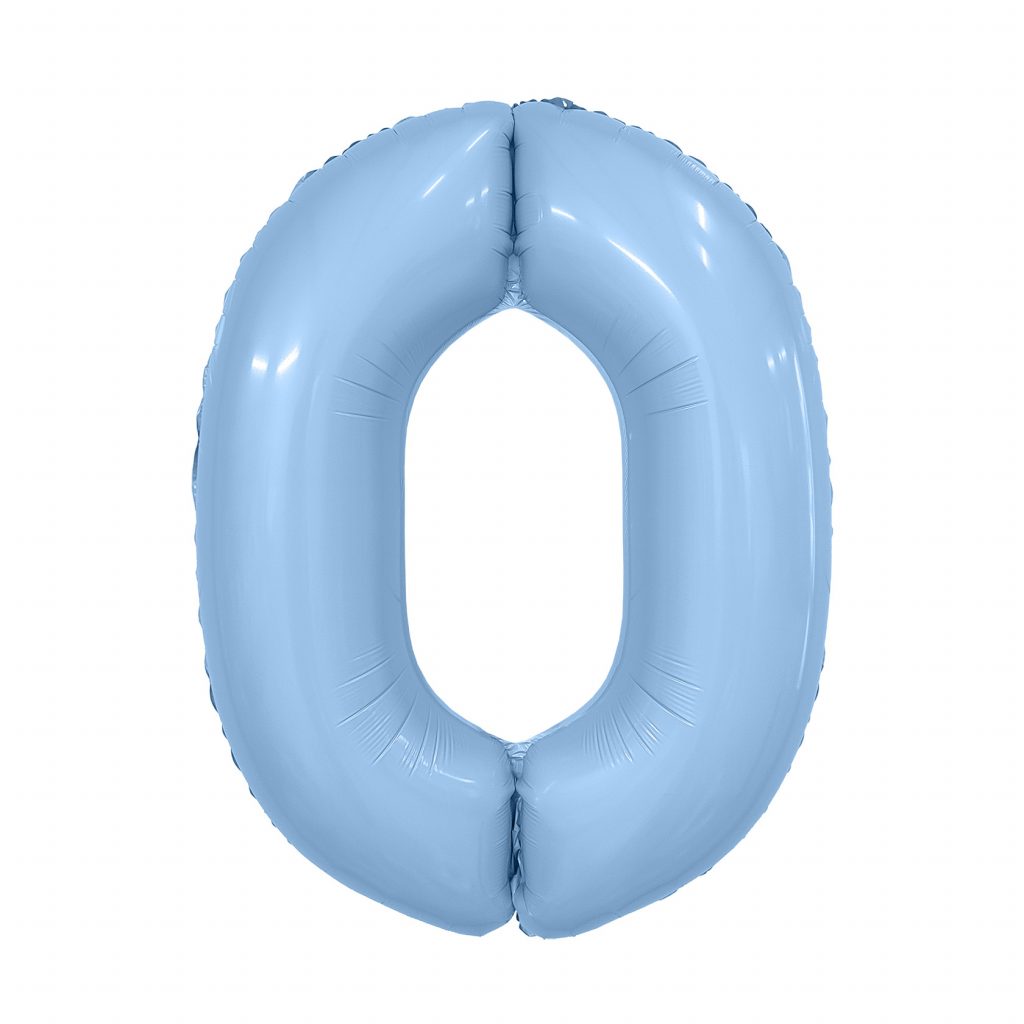 Шар надувной Цифра 0 Slim Небесный