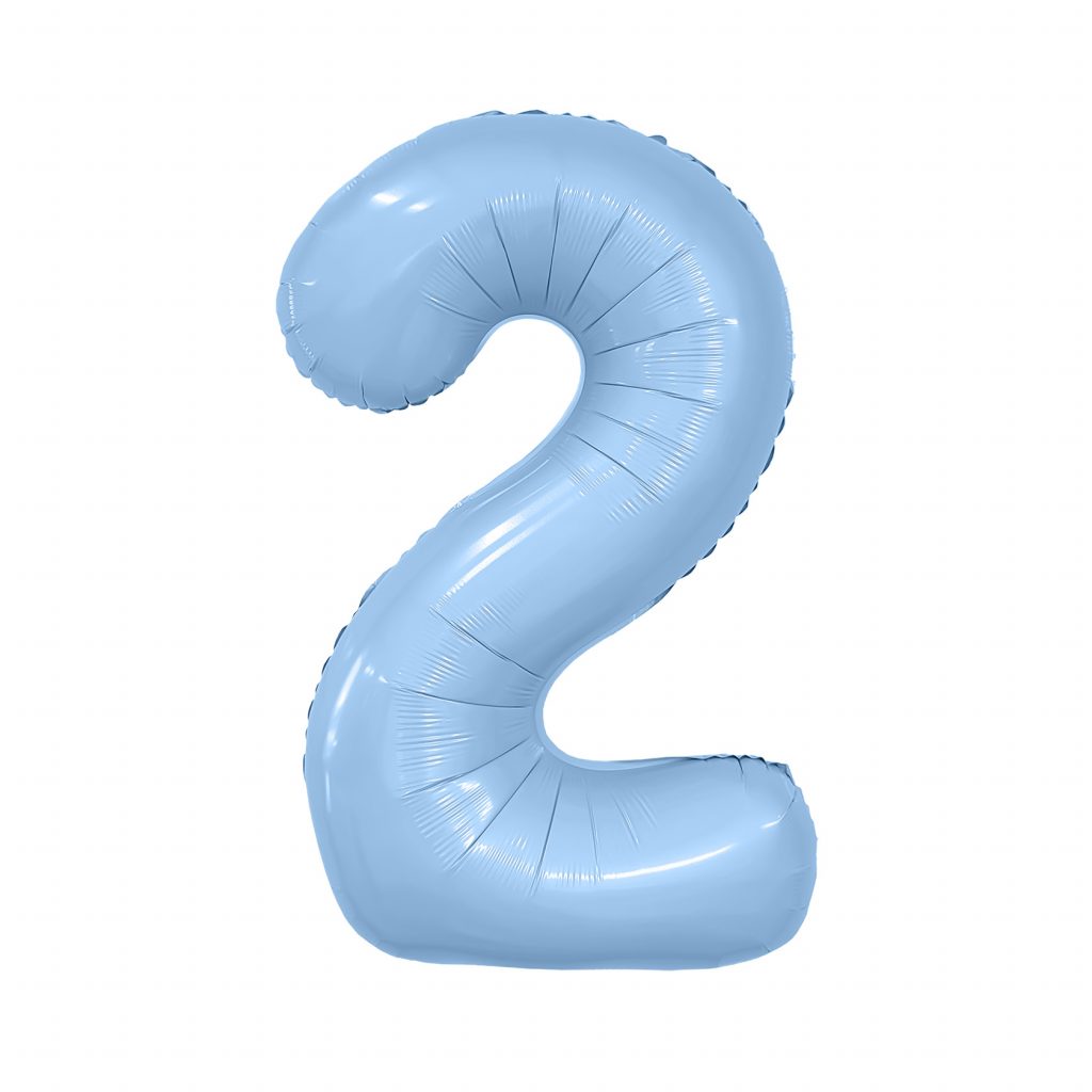 Шар надувной Цифра 2 Slim Небесный