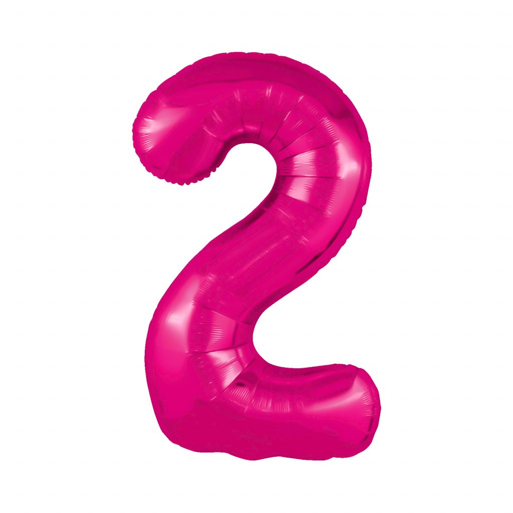 шар надувной Цифра 2 Slim Фуксия