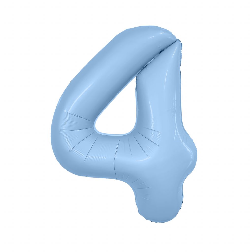 Шар надувной Цифра 4 Slim Небесный