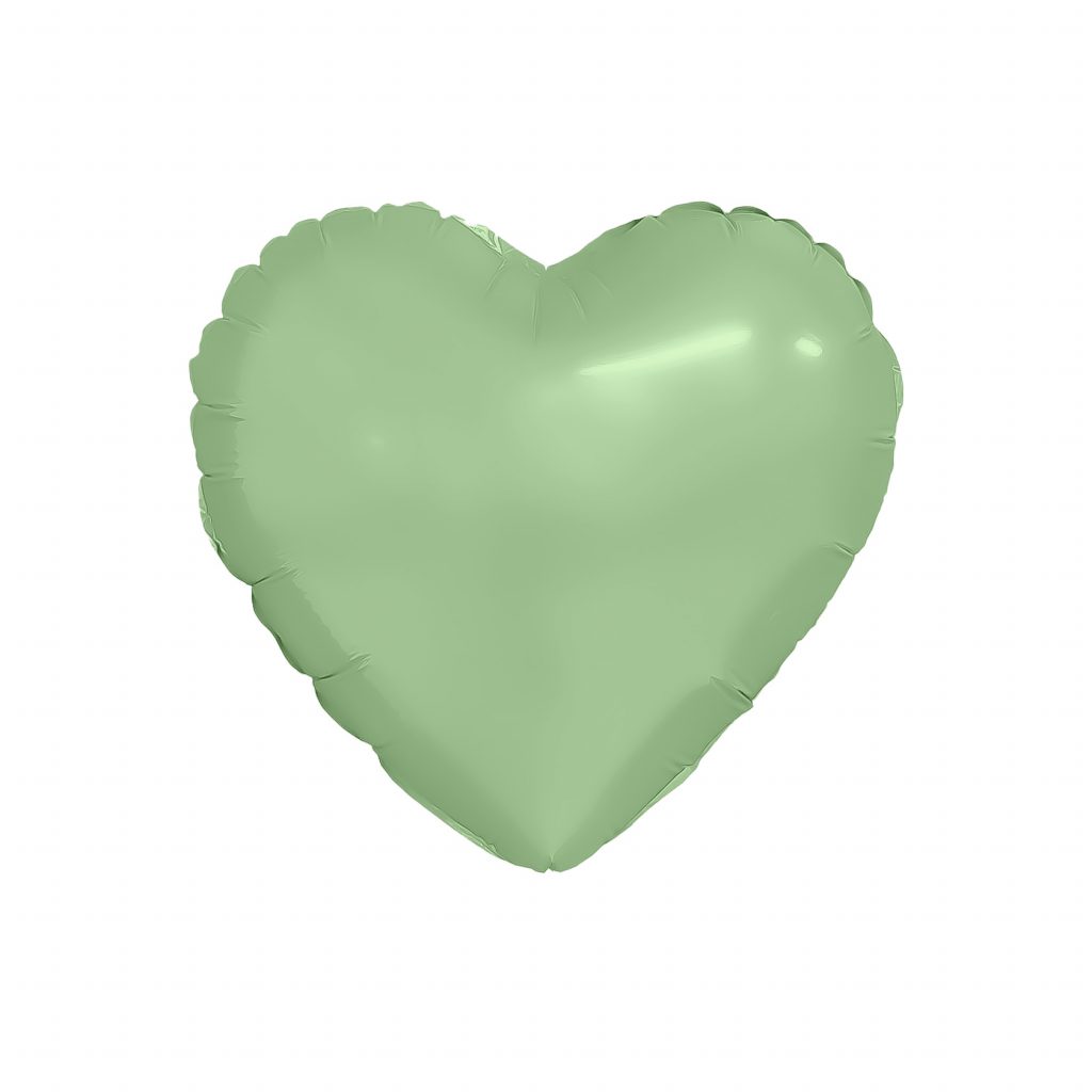 Шар надувной Мини сердце 5″ / 13 см, Олива без клапана