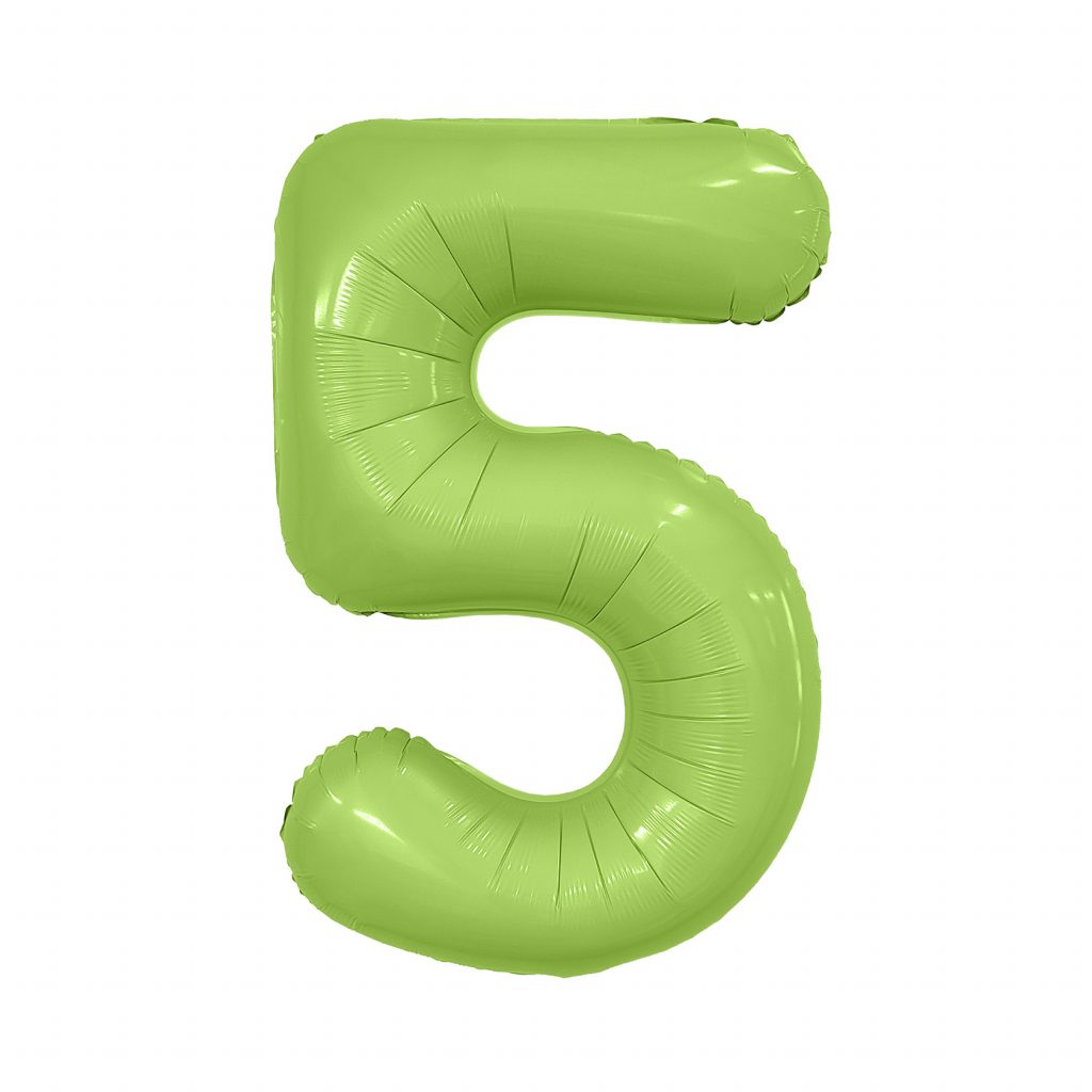 шар надувной Цифра 5 Slim Мистик фисташка