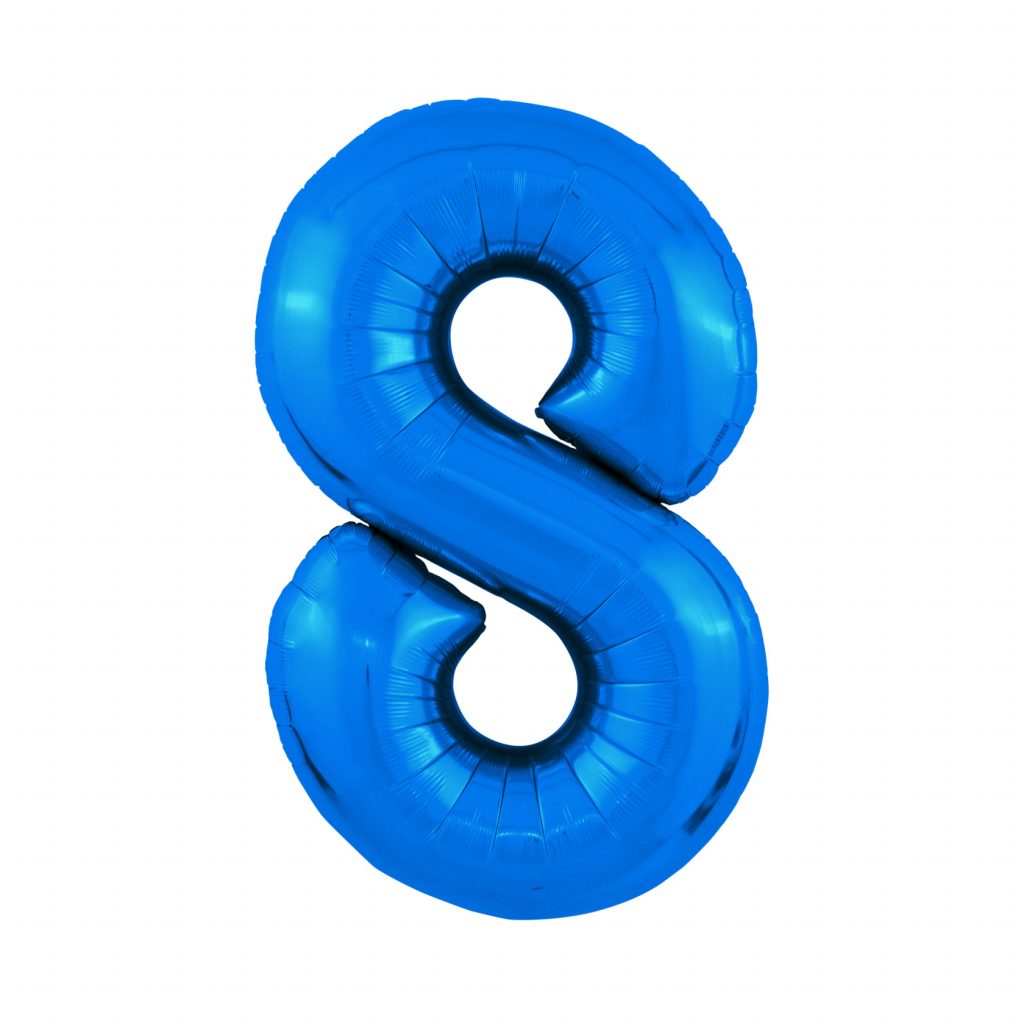 шар надувной Синий цифра 8 Slim /40′-102см