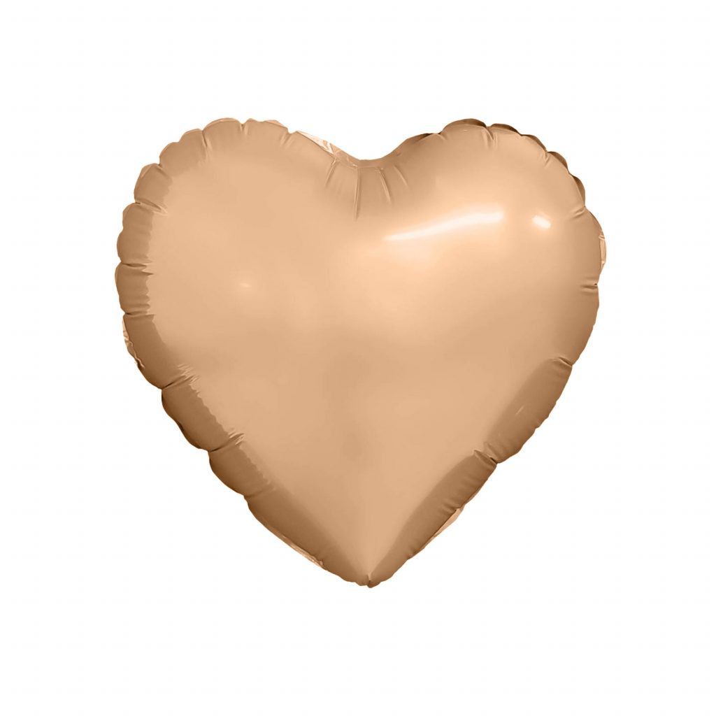 Шар надувной Мини сердце 9″ / 23 см, Персиковый пух без клапана, 5 шт.